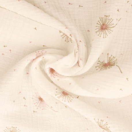 Tissu Double Gaze Imprimée Fleurs 