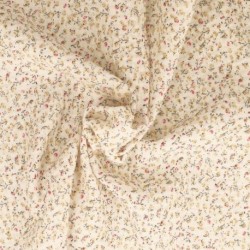 Tissu Double Gaze Imprimée Petites Fleurs 