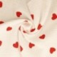 Tissu Double Gaze Imprimée Gros Coeur Rouge 