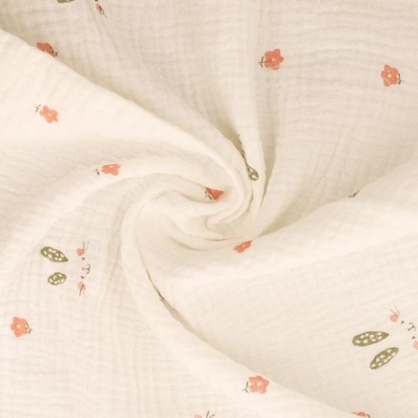 Tissu Double Gaze Imprimée Lapin 