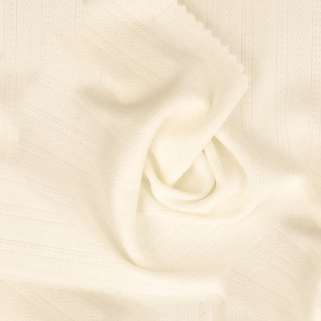Tissu Jersey Ajouré Ecru 