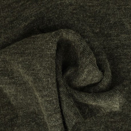 Tissu Maille Facon Cachemire Vert Sapin
