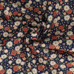 Tissu Popeline Imprimée Digitale Marine 