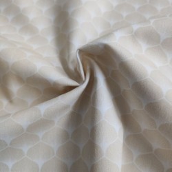 Tissu Popeline Eventails Beige