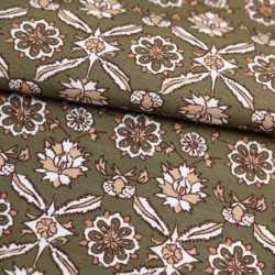 Tissu Toile Imprimée Kashgar Kaki