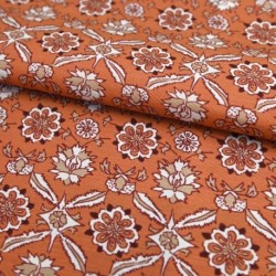 Tissu Toile Imprimée Kashgar Terracotta