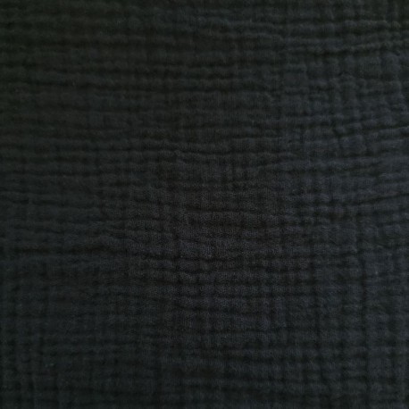 Tissu Double Gaze Fripouille Noir