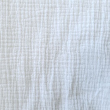 Tissu Double Gaze Fripouille Blanc 