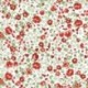 Tissu Popeline Fleurs Rouge