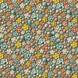 Tissu Popeline Splash 3d Fleurs 