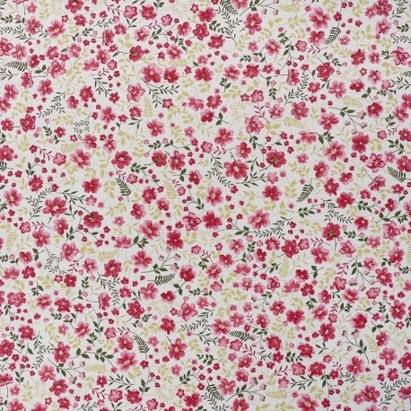 Tissu Imprimé Ciri Fleurs Rouge 