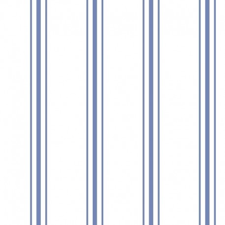 Tissu Cretonne Imprimée Regence Rayure Bleu