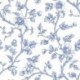 Tissu Cretonne Imprimée Elisabeth Fleurs Bleu