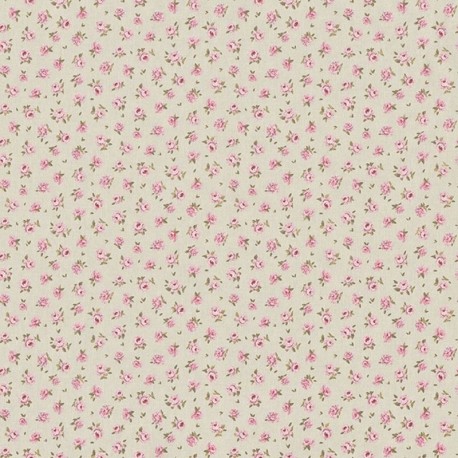 Tissu Demi Panama Enduit Fleurs 