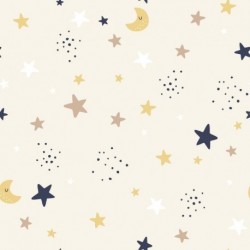 Tissu Coton Imprimé Luciole Naturel