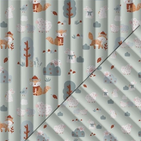 Tissu Matelassé Goupil Magneau Bleu