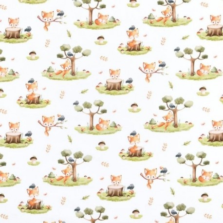 Tissu Coton Imprimé Renard Multico