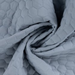 Tissu Twill Coton Matelassé Bleu D'eau