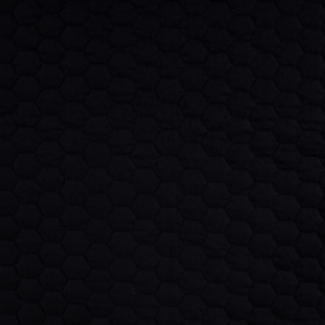 Tissu Twill Coton Matelassé Noir 
