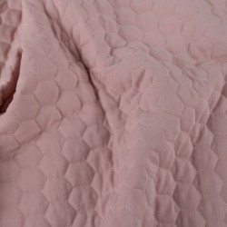 Tissu Twill Coton Matelassé Vieux Rose