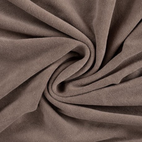 Tissu Pico Terry Uni Taupe