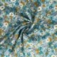 Tissu Popeline Imprimée Fleur Bleu