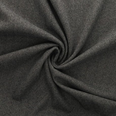 Tissu Jersey Lainage Motif Chevrons Ardoise