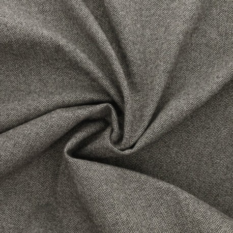 Tissu Jersey Lainage Motif Chevrons Ardoise