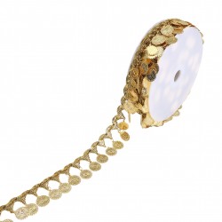 Galon frange sequins Or