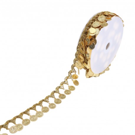 Galon frange sequins Or