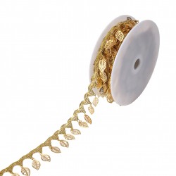 Galon frange feuilles ajourees Or