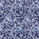 Tissu Blockprint Imprimé Tampons Mains Matelassé Double Face Floral et Paisley Bleu