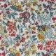 Tissu Blockprint Imprimé Tampons Mains Matelassé Double Face Floral Blanc et Rouge