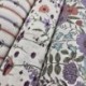 Tissu Cretonne Imprimée Rayures Mauve 