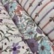 Tissu Cretonne Imprimée Rayures Mauve 