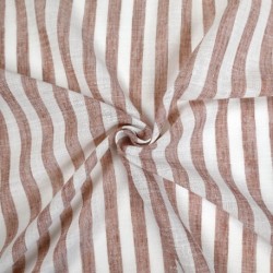 Tissu Etamine Rayée Vasco Terracotta 