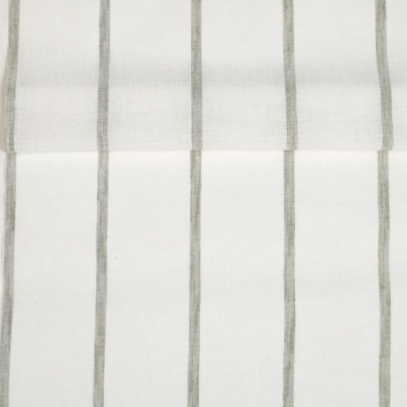 Tissu Etamine Rayée Montego Kaki 