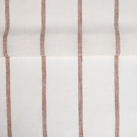 Tissu Etamine Rayée Montego Terracotta