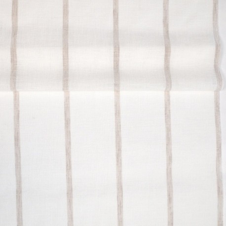 Tissu Etamine Rayée Montego Coloris Lin 