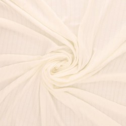 Tissu Jersey Côtelé Uni Ecru 