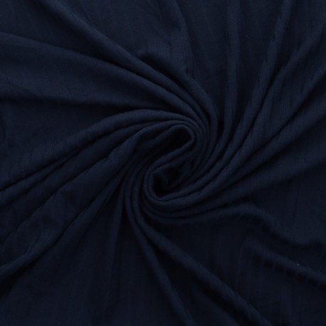 Tissu Jersey Côtelé Uni Bleu Marine