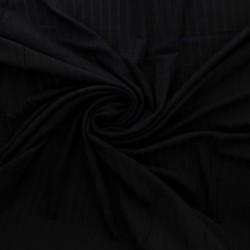 Tissu Jersey Côtelé Uni Noir 