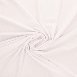 Tissu Jersey Côtelé Uni Blanc
