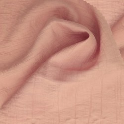 Tissu Uni Aspect Froissé Rose