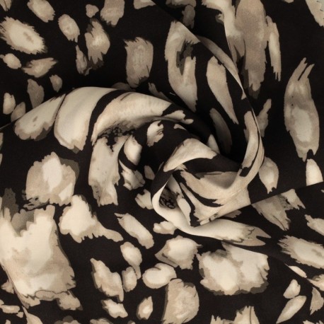 Tissu Viscose Imprimé Noir blanc
