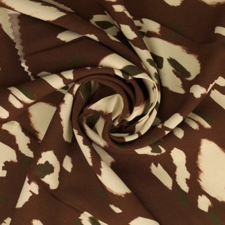 Tissu Viscose Imprimé Chocolat 