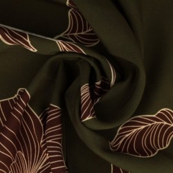 Tissu Viscose Imprimé Kaki