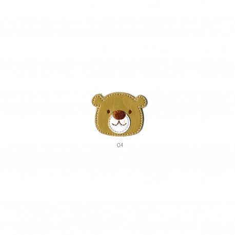 Tete animal simili cuir - Ourson