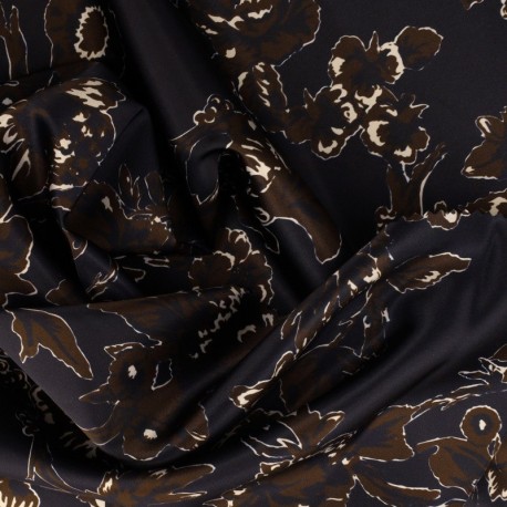 Tissu Satin Imprimé Digital Marine