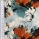 Tissu Popeline De Viscose Imprimée Fleur Orangé